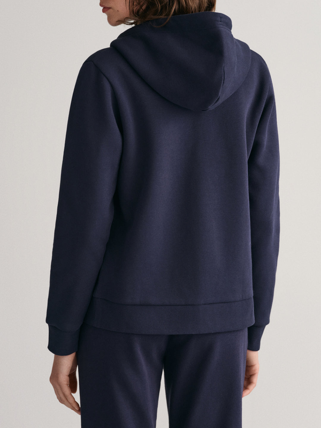 Gant Women Solid Hooded Full Sleeves Sweatshirt