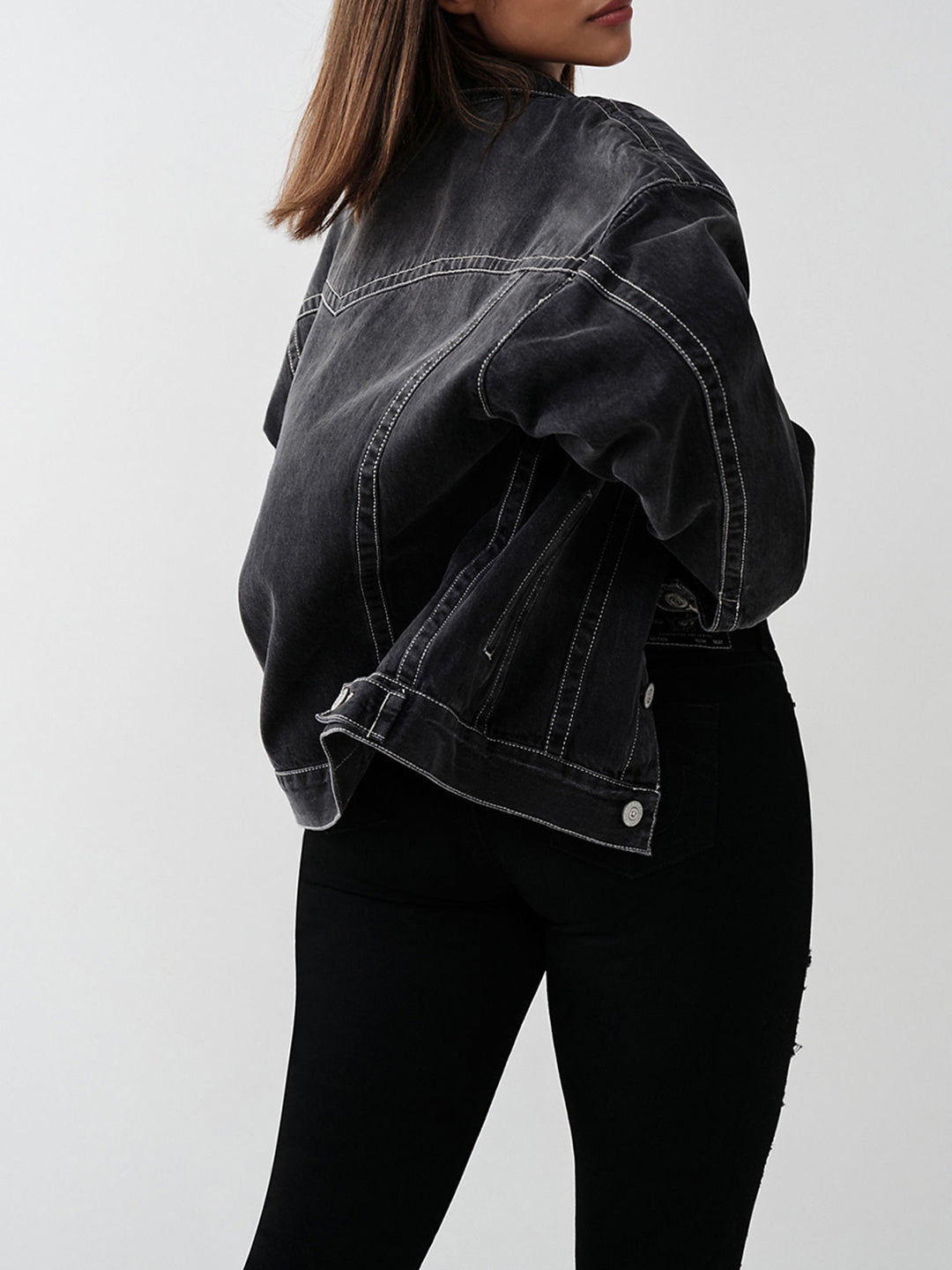Cropped twill jacket - Black - Ladies | H&M IN