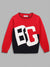 Blue Giraffe Boys Red Color-Blocked Round Neck Full Sleeves Pullover Style Sweater