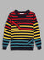 Blue Giraffe Boys Multi-Color Striped Round Neck Full Sleeves Pullover Style Sweater