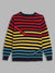 Blue Giraffe Boys Multi-Color Striped Round Neck Full Sleeves Pullover Style Sweater