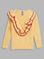 Blue Giraffe Girls Yellow Self Design Round Neck Full Sleeves Pullover Style Sweater