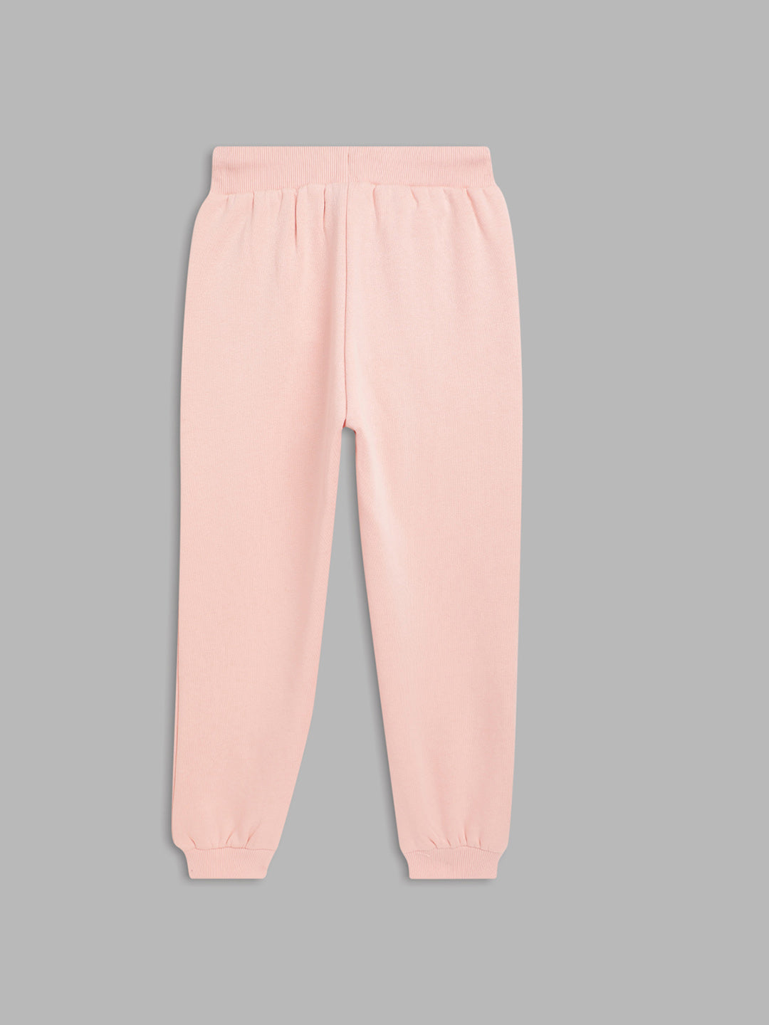 Blue Giraffe Girls Pink Solid Regular Fit Mid-Rise Joggers Style Trackpant