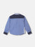 Blue Giraffe Boys Blue Color-Blocked Spread Collar Full Sleeves Shirt