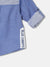 Blue Giraffe Boys Blue Color-Blocked Spread Collar Full Sleeves Shirt