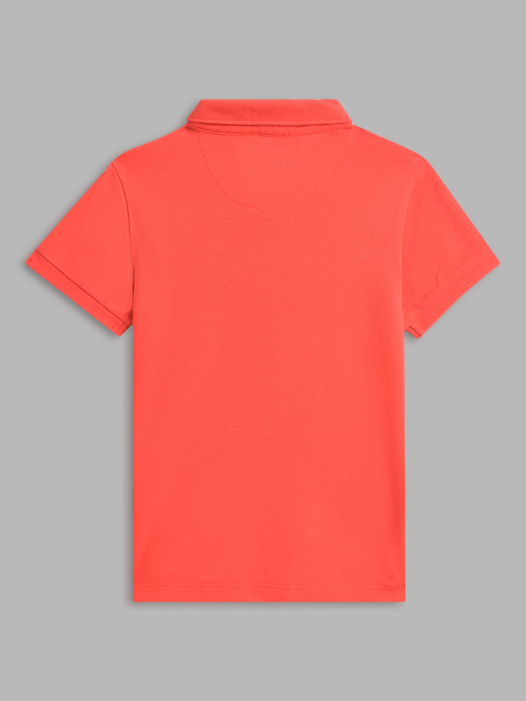 Blue Giraffe Boys Red Solid Polo Collar Short Sleeves T-Shirt