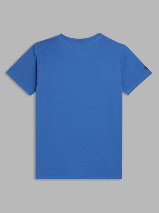 Blue Giraffe Boys Blue Solid Round Neck Short Sleeves T-Shirt