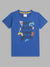 Blue Giraffe Boys Blue Printed Round Neck Short Sleeves T-Shirt