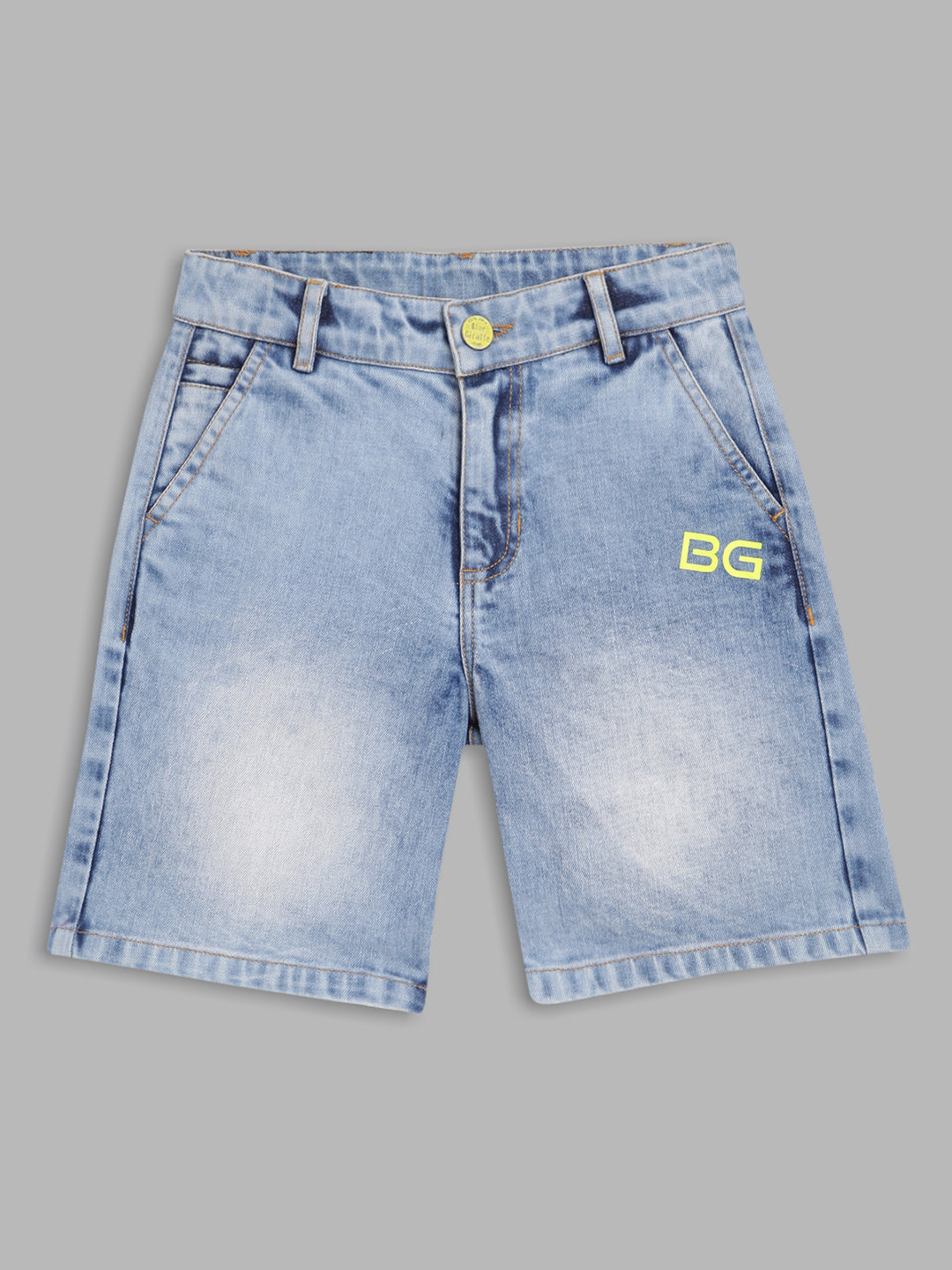 Blue Giraffe Boys Indigo Solid Regular Fit Shorts