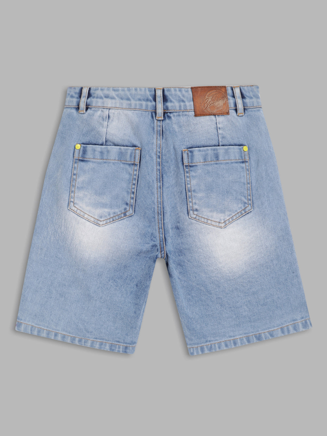 Blue Giraffe Boys Indigo Solid Regular Fit Shorts