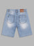 Blue Giraffe Boys Indigo Solid Regular Fit Shorts