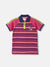 Blue Giraffe Boys Pink Striped Polo Collar Short Sleeves T-Shirt