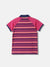 Blue Giraffe Boys Pink Striped Polo Collar Short Sleeves T-Shirt