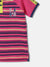 Blue Giraffe Boys Pink Striped Polo Collar Short Sleeves T-Shirt