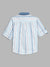 Blue Giraffe Boys Blue Striped Spread Collar Full Sleeves Shirt