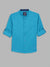 Blue Giraffe Boys Blue Solid Band Collar Full Sleeves Shirt