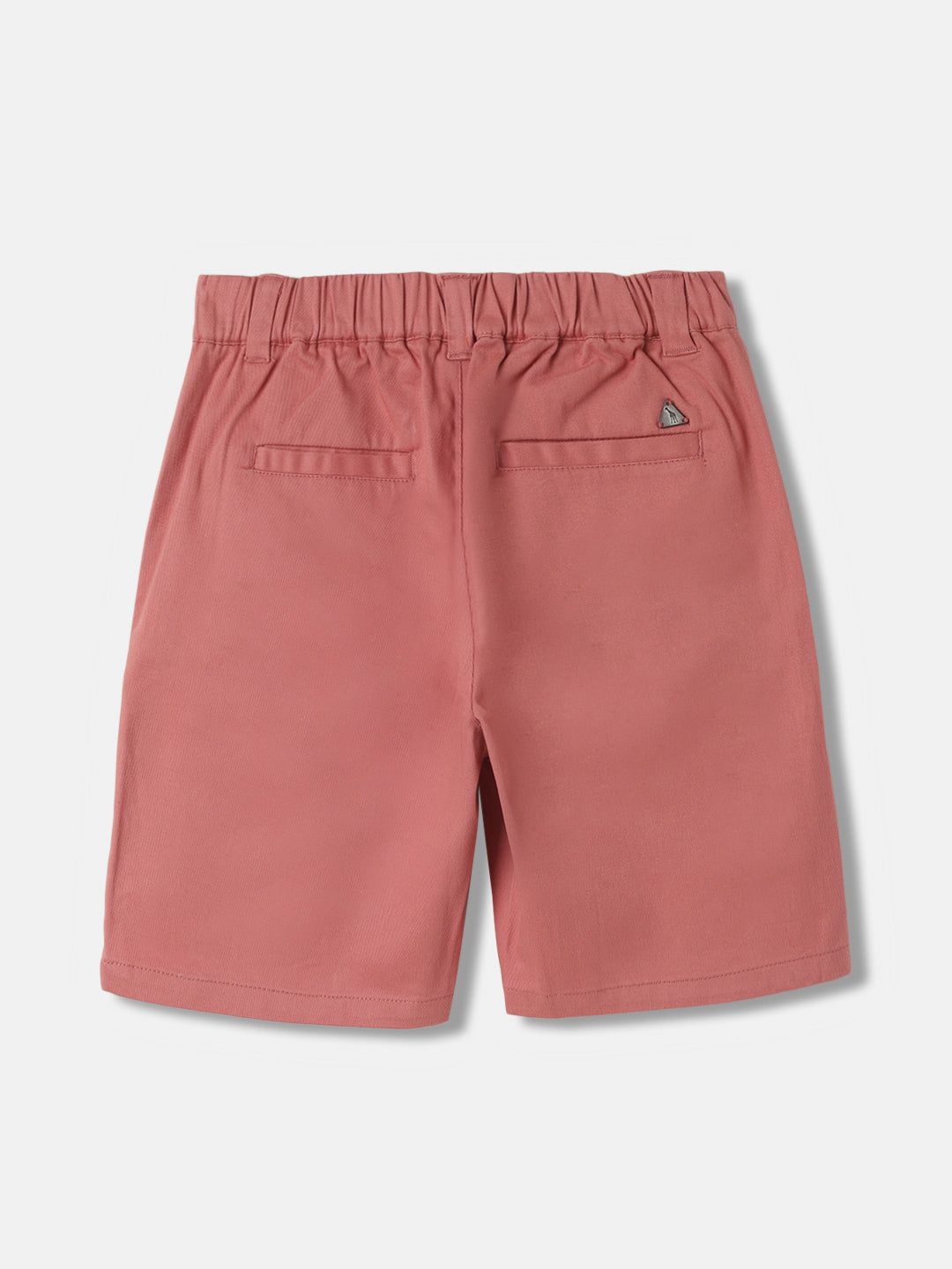 Blue Giraffe Boys Peach Solid Straight Fit Shorts