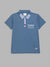 Blue Giraffe Boys Blue Solid Polo Collar Short Sleeves T-Shirt