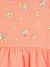 Blue Giraffe Girls Peach Embroidered Ruffle Neck Sleeveless A-line Dress