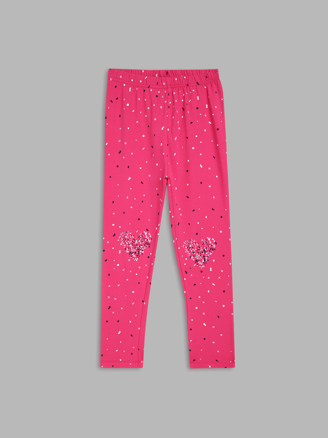 Blue Giraffe Girls Multicolor Printed Fitted Mid-Rise Leggings