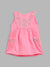 Blue Giraffe Girls Pink Embroidered Square Neck Sleeveless A-line Dress