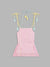 Blue Giraffe Girls Pink Self-Design Shoulder Straps Sleeveless Top