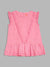 Blue Giraffe Girls Pink Embroidered Round Neck Short Sleeves Top