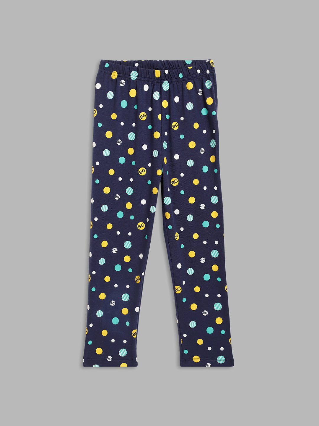 Blue Giraffe Girls Multicolor Printed Fitted Mid-Rise Leggings