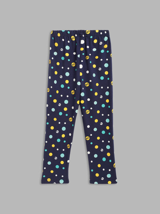 Blue Giraffe Girls Multicolor Printed Fitted Mid-Rise Leggings