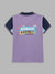 Blue Giraffe Boys Purple Printed Polo Collar Short Sleeves T-Shirt