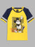 Blue Giraffe Boys Yellow Printed Round Neck Short Sleeves T-Shirt