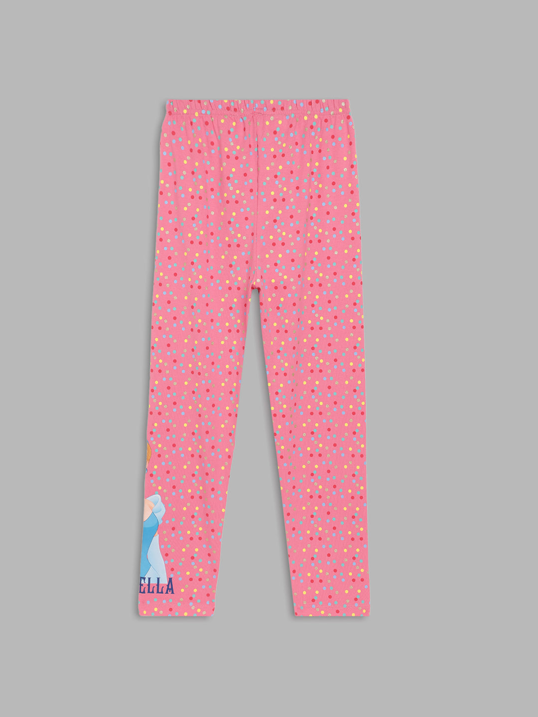 Blue Giraffe Girls Pink Printed Regular Fit Leggings