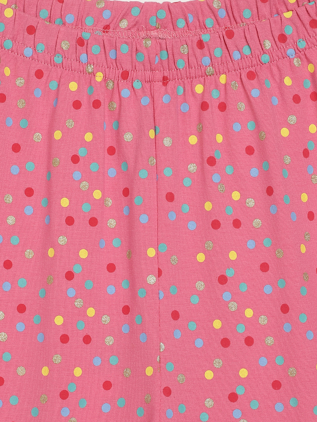 Blue Giraffe Girls Pink Printed Regular Fit Leggings