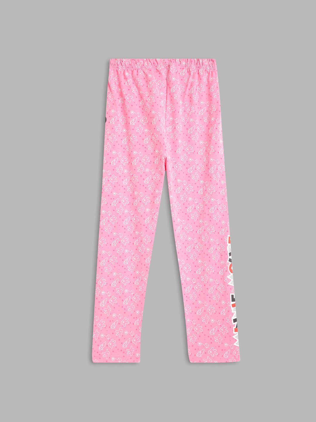 Blue Giraffe Girls Pink Printed Regular Fit Leggings