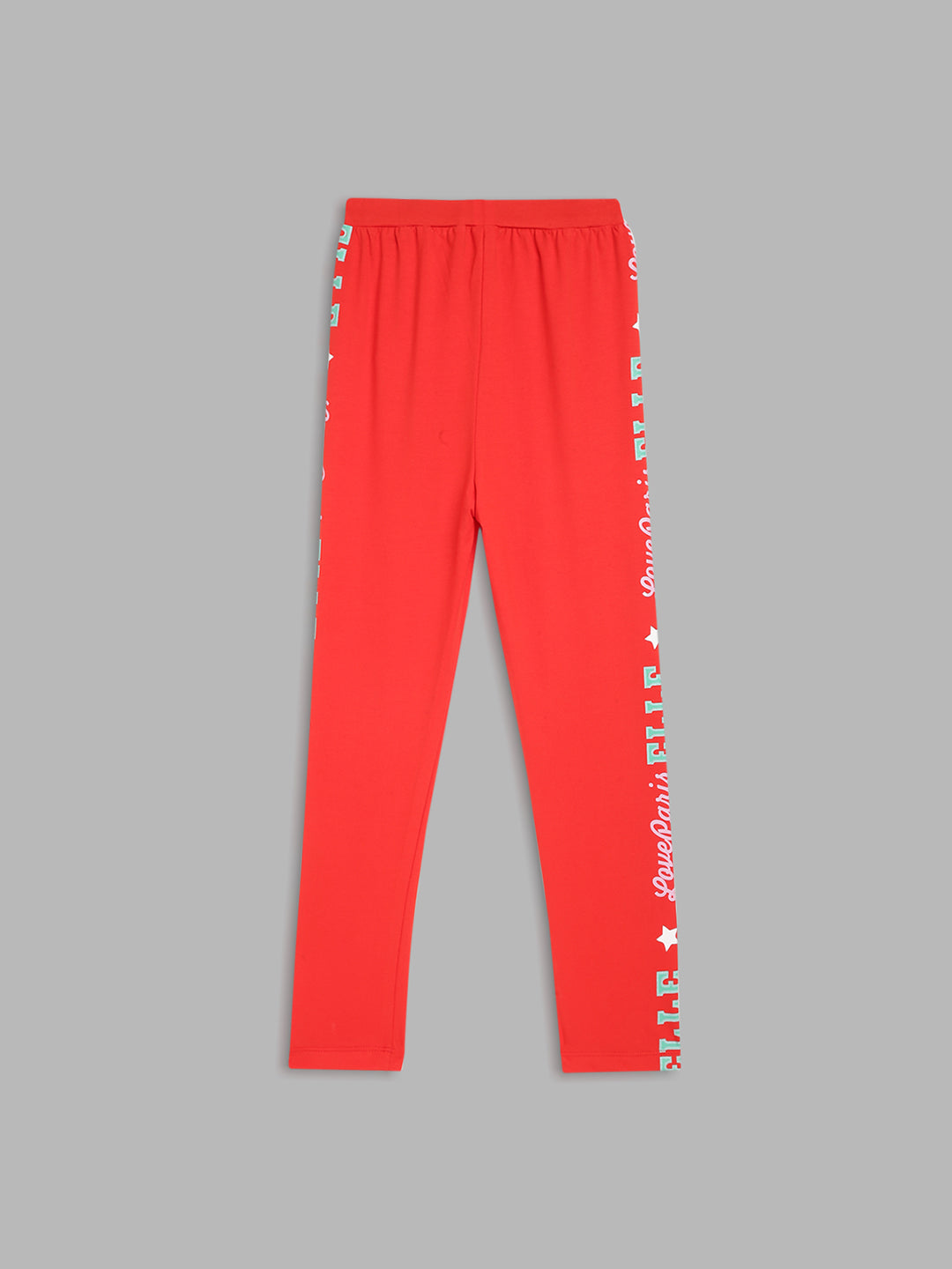 Elle Kids Girls Red Solid Regular Fit Legging