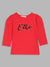 Elle Kids Girls Red Solid Round Neck TShirt