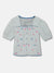 Elle Kids Girls Blue Checked Square Neck Top