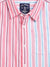 Blue Giraffe Boys Red Striped Spread Collar Full Sleeves Shirt