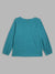 Blue Giraffe Girls Teal Embroidered Round Neck Full Sleeves Top