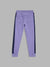 Blue Giraffe Boys Purple Colorblocked Straight Fit Mid-Rise Joggers Style Trackpant