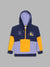 Blue Giraffe Boys Blue Color-Blocked Hooded Full Sleeves Pullover Style Sweatshirt