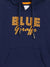 Blue Giraffe Boys Navy Blue Solid Hooded Full Sleeves Sweatshirt