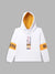 Blue Giraffe Boys White Solid Hooded Full Sleeves Pullover Style Sweatshirt