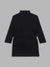 Blue Giraffe Girls Black Solid Stand Collar Full Sleeves Single Breasted Overcoat