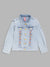 Blue Giraffe Girls Blue Embroidered Shirt Collar Full Sleeves Denim Jacket