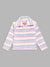 Blue Giraffe Girls Multicolor Striped Shirt Collar Full Sleeves Jacket