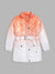 Blue Giraffe Girls Orange Dyed Detachable Hood Full Sleeves Puffer Jacket