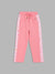 Blue Giraffe Girls Pink Solid Regular Fit Mid-Rise Trackpant