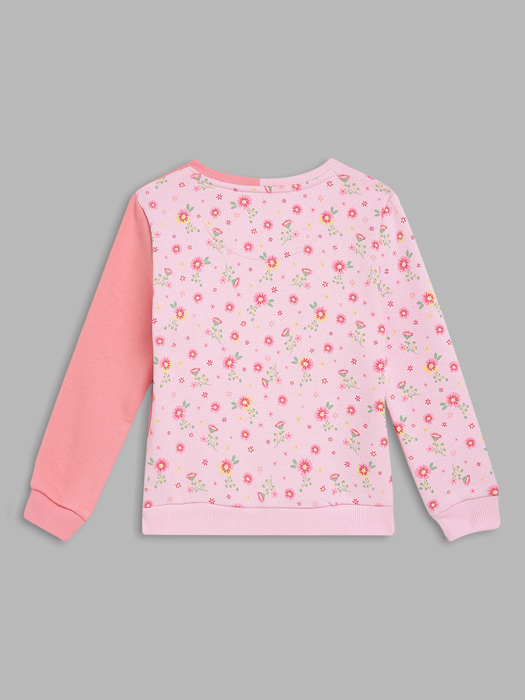 Blue Giraffe Girls Pink Printed Round Neck Full Sleeves Pullover Style Sweatshirt