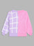 Blue Giraffe Girls Pink Color-Blocked Round Neck Full Sleeves Pullover Style Sweater